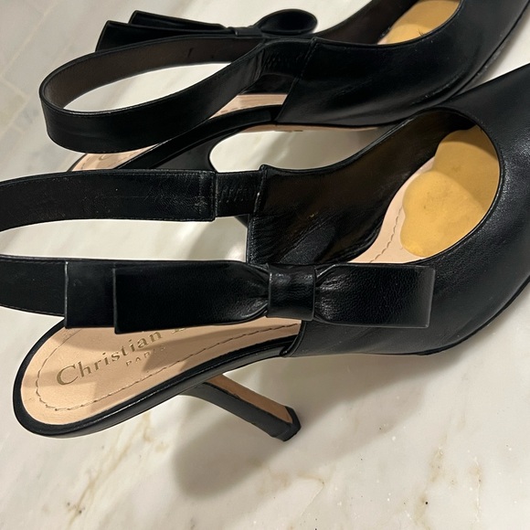 Christian Dior J'Adior Slingback Black Leather Pumps - Picture 3 of 10